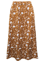 Women’s pull on elasticated Summer skirt plus size 18 20 22 24 28 30 Floral 721