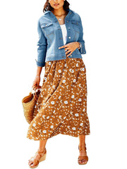 Women’s pull on elasticated Summer skirt plus size 18 20 22 24 28 30 Floral 721