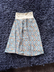 Pull on Patterned Summer Skirt Plus Size 20, 22,24,26 knee length Aztec tile 689