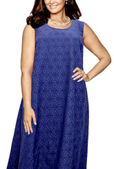 Navy Blue Occasion Dress Plus Size 26/28 Sleeveless lined Lace overlay 691