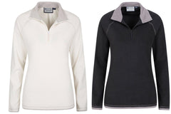 Womens Jumper Cream Fleece Top Plus size 26 28 32 Pullover Black half zip top611