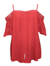 Crochet Bardot Top Size 14 16 18 20 22 24 26 Red Lace Blouse 737