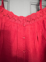 Crochet Bardot Top Size 14 16 18 20 22 24 26 Red Lace Blouse 737