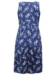 Blue Floral Dress Plus Size 16, 22/24 Cotton Rich Jersey Sleeveless 695
