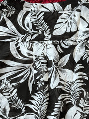 Black Sleeveless Print Blouse Plus Size 26 28 30 32 Extra Long Chiffon Tunic 687