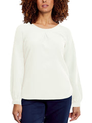 Ivory Crepe Blouse Plus Size 18/20, 24, 26, 26/28 Cream Shirt Chiffon Top 734