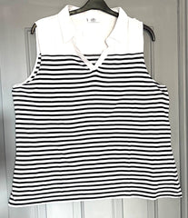 White Striped Nautical Top Plus Size 18/20 22/24 26/28 Sleeveless T-shirt 738