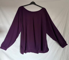 Purple Crepe Blouse Plus Size 22/24 26/28 Work Evening Wear Smart Top 735