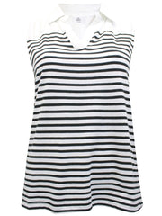 White Striped Nautical Top Plus Size 18/20 22/24 26/28 Sleeveless T-shirt 738