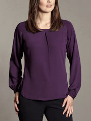 Purple Crepe Blouse Plus Size 22/24 26/28 Work Evening Wear Smart Top 735