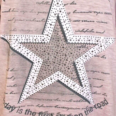 Pink Embellished Top Plus Size 34/36 Diamanté Jersey Silver Star Stud 571