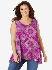 Womens Pink Sleeveless Swing Top Size 26/28 30/32 34/36 Summer Blouse 563