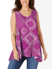 Womens Pink Sleeveless Swing Top Size 26/28 30/32 34/36 Summer Blouse 563