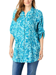 Woman Within Cotton Blouse Plus Size 30/32 34/36 38/40 Ladies Floral Shirt 559