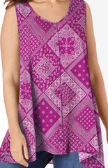 Womens Pink Sleeveless Swing Top Size 26/28 30/32 34/36 Summer Blouse 563