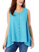 Womens Spotted Top Plus Size 18/20 22/24 30/32 Turquoise Summer Blouse 562