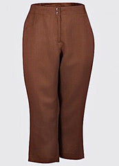 3/4 length Linen Crop Trousers Plus Size 18, 20, 22, 24, 26, 28, Summer 443