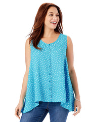 Womens Spotted Top Plus Size 18/20 22/24 30/32 Turquoise Summer Blouse 562