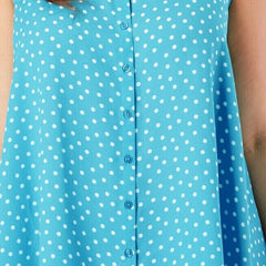 Womens Spotted Top Plus Size 18/20 22/24 30/32 Turquoise Summer Blouse 562