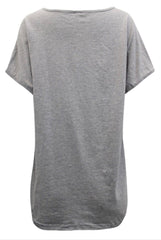 Blue & Grey Striped Summer Top Plus Size 18 20 22 24 26 28 30 dip hem (556)