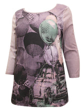 Purple Vintage Stud Print Top 14/16 Plus Size 18/20 22/24 26/28 Diamanté 671