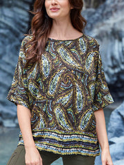 New Paisley Blouse Size 16 18 20 22 Leaf print Top 353