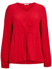 Red Crepe Knot Blouse Plus Size 22 24 28 30 32 34 Womens Shirt Top 757