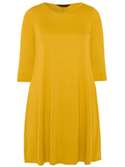 Womens Summer Jersey Dress Plus Size 22 24 26/28 30/32 34/36 Yellow Tunic 577