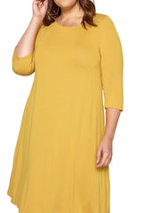 Womens Summer Jersey Dress Plus Size 22 24 26/28 30/32 34/36 Yellow Tunic 577