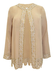 Women’s Occasion Skirt Suit embellished jacket plus size 20 22 24 Gold 530