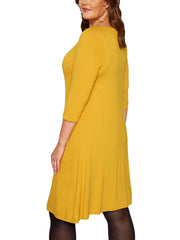 Womens Summer Jersey Dress Plus Size 22 24 26/28 30/32 34/36 Yellow Tunic 577
