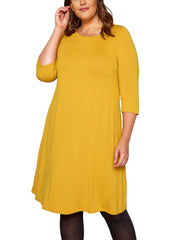 Womens Summer Jersey Dress Plus Size 22 24 26/28 30/32 34/36 Yellow Tunic 577