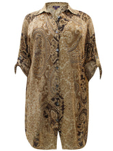 Women’s longline Paisley shirt Plus Size 18/20 24 36 patterned blouse 653