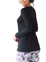 Black Lace Top Plus Size 20-22 V neck jersey Top 645