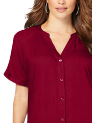 Womens Dress Plus Size 20/22, 30/32 Burgundy Red Shirt Tunic 578