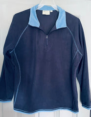 Womens Navy blue Fleece Jumper Plus size 24 26 28 Half Zip pullover 606