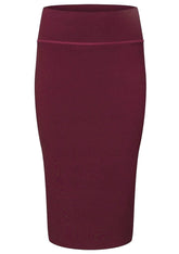 Pull on Burgundy Skirt Size 14 16 18 20 Elasticated smart work office wear 660