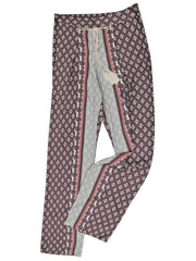 Multicoloured Pull On Printed Trousers Size 14, 16, 18/20 Pink Grey 723
