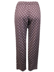 Multicoloured Pull On Printed Trousers Size 14, 16, 18/20 Pink Grey 723
