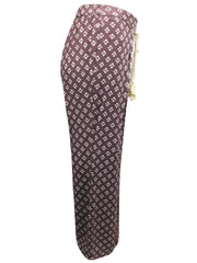 Multicoloured Pull On Printed Trousers Size 14, 16, 18/20 Pink Grey 723