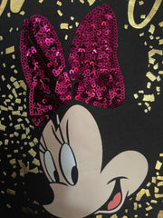 Minnie Mouse Top Plus Size 20 22/24 26/28 30/32 Black Disney sequin T-shirt 604