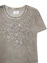 Embellished Beaded T-shirt Plus Size 20 22 24 26 Tie Dye Cotton Top Stone 414