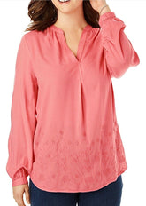 Luxury Pink Embroidered Blouse Plus Size 18/20 22/24 26/28 30/32 34/36 38/40 442