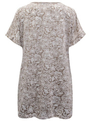 Butterfly jersey Top Burnout shirt Size 16 18 Long Tunic dressy T-shirt 560