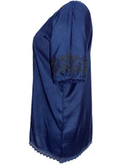 New Navy embroidered Top plus Size 18/20 Lace Gypsy Blouse LAST ONE. 440