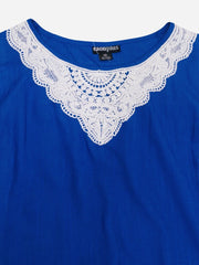 New Sleeveless Crochet Tunic plus Size 28 30 32 34 36 Blue Lace Swing Blouse 441