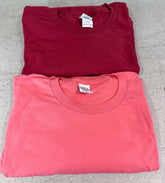 Womens Summer Cotton Top Plus Size 28 30 32 Long sleeve T-shirt Pink Red (547/8)