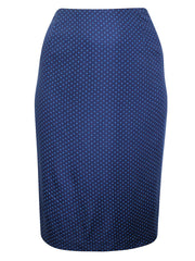 Reversible Skirt Plus Size 22 24 26 Blue Lined Floral Print Skirt Polka dots 743