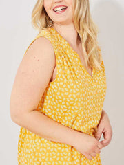Kiabi Yellow Printed Top Plus Size 18/20 22/24 26/28 30/32 New Ditsy Floral 764