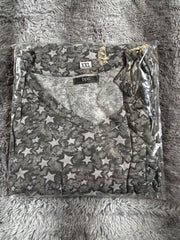 Cotton mix Jersey Top Plus Size 18/20 22/24 26/28 30/32 GREY STARS T-shirt (815)
